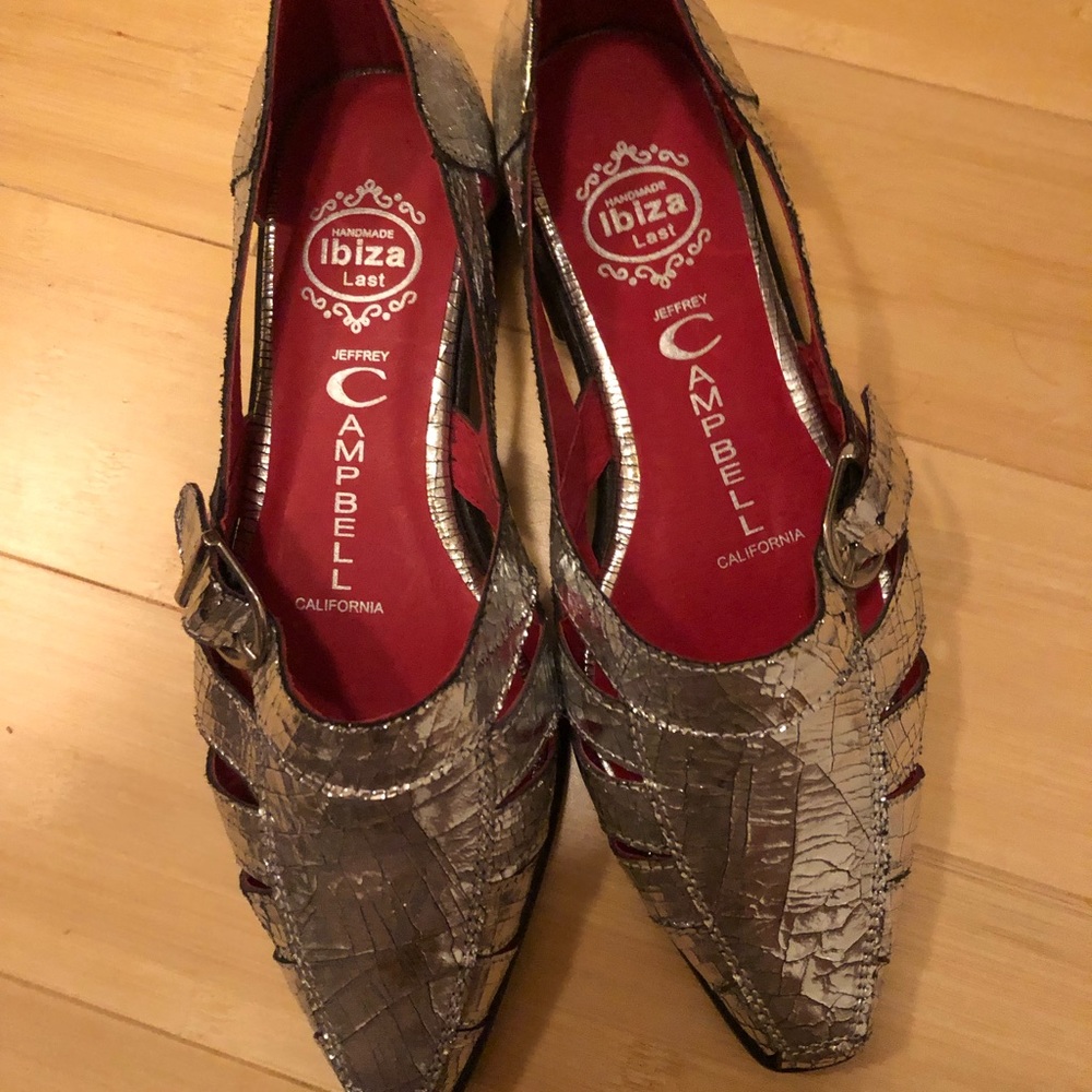 Jeffrey Campbell silver flats